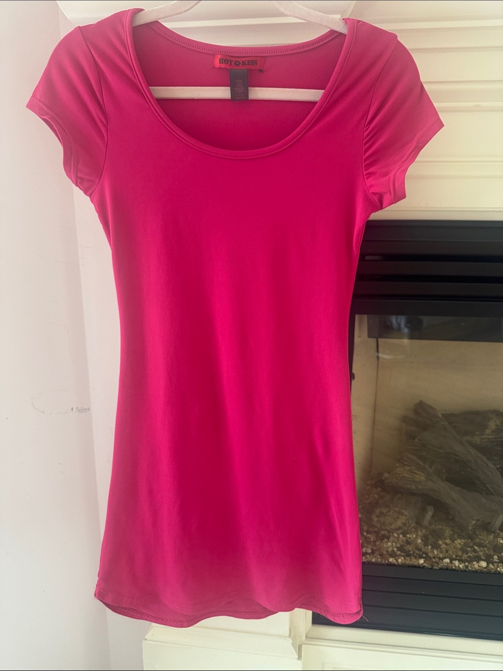 Hot Kiss Hot Pink Scoop Neck Mini Dress